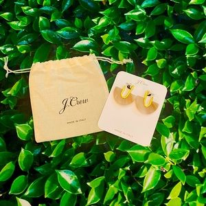 NWT J.Crew Marbled Gold Fan Earrings - Made in Italy